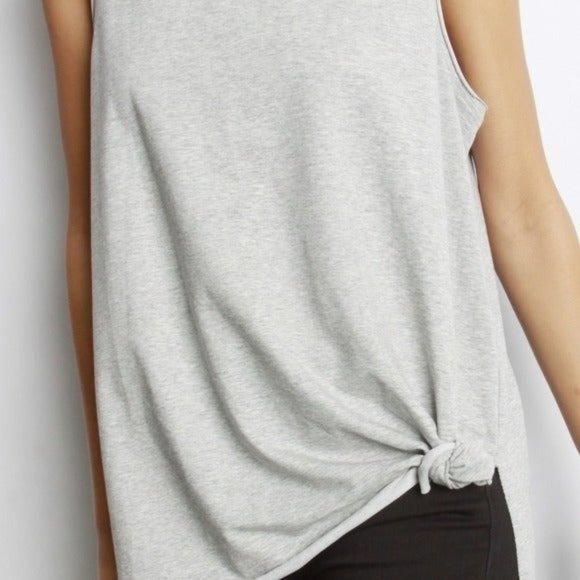 NWT Mod Ref Long Oversized Grey Tie Tank Top - Picture 2 of 5